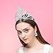 DcZeRong 5 Inch Tall Large Tiara Adult Women Birthday Pageant Prom Queen Silver Crystal Rhinestone Crown
