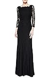 Viwenni Women's Lace 2/3 Sleeves Long Bridesmaid Prom Homecoming Gown Long Dress