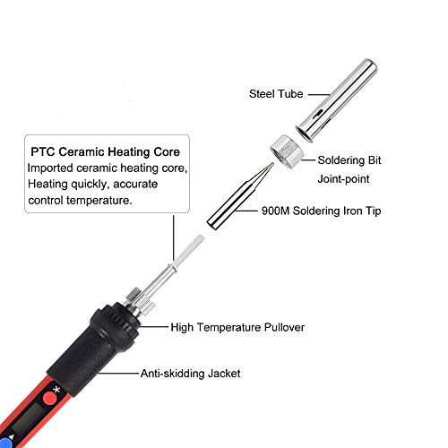 NEWACALOX LCD Soldering Iron Kit with Thermostatic Digital-Controlled and LCD Screen Display, Adjustable Temperature 60W Electrical Solder Gun 110V