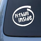 Pitbull Inside - Pit Bull Dog - Car, Truck, Notebook, Vinyl Decal Sticker #2244 | Vinyl Color: White