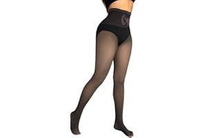 CHICME BEST SHOPPING DEALS CHICME Womens High Waist Butt Lifting Tights Transparent Thermal Pantyhose Leggings Fleece Lined Pants