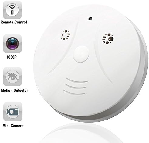 DareTang Mini Small Camera Smoke Detector HD 1080P Security Camera Nanny Cam Motion Detection with Remote Control