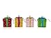 SANNO 2“ Christmas Gift Box Balls Ornaments,Shatterproof Gift Boxes Assorted Colors Glitter Dots Design for Xmas Trees, Parties, and Holiday Christmas Decoration Ornaments,4pcs/ Set