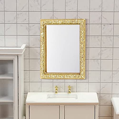 Mini Model Mirror Dollhouse Miniature Mirror Silver 1/12 Scale Miniature Wall Mirror ...