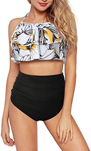 LEXUPA Swimsuits for Teen Girls Women Printing Bandage Bikini Set Brazilian Swimwear Beachwear Swimsuit