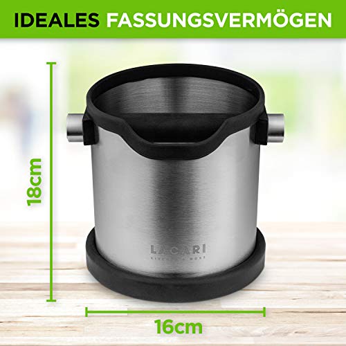 Abklopfbehälter für Siebträger | Knock Box | Lacari ORIGINAL Abklopfbehälter | Abschlagbehälter für Siebträger aus recycelbarem Kunststoff | Kaffeesatz Abschlagbehälter | Kaffee Geschenk – Bild 3