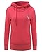 StyleDome Women's Cotton High Collar Hoodies Long Sleeve Sweatshirt Pullover Coat Pink US 16