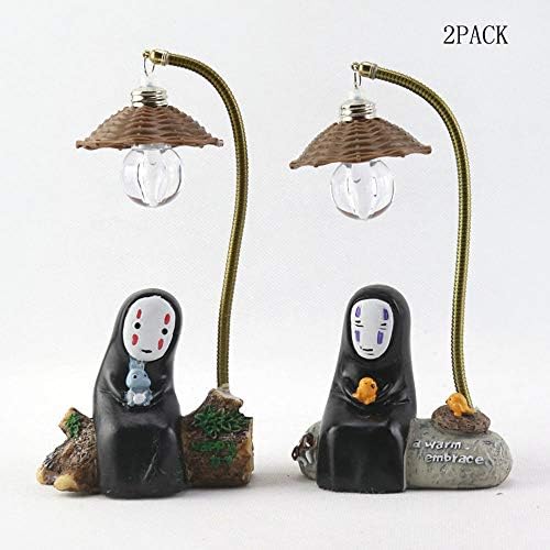 Weibu Spirited Away No Face Man LED Night Light, Mysterious Kaonashi Resin Cartoon characters Craft Decorative Baby Kids Toy Sleep Lamp Home Decor Table Desk lamp(2Pack)