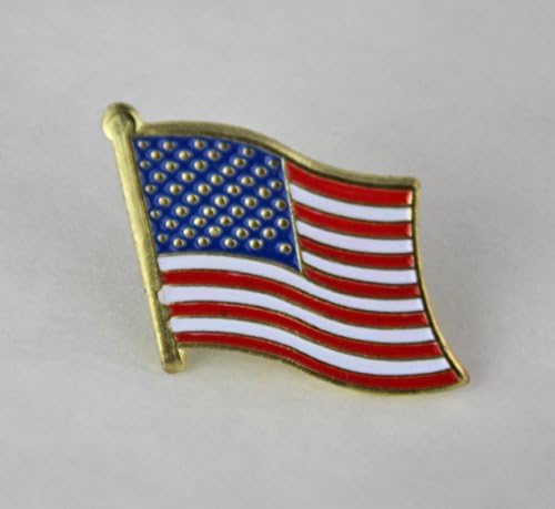 Ten USA Waving Flag Lapel Pins