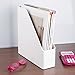 mDesign Plastic Home Office Desktop Storage Organizer Set - Holds Files, Magazines, Notebooks, Pens, Pencils, Highlighters, Note Pads - Set of 3 - White