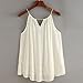Lisingtool Blouse,Tasselled Drawstring Neck Embroidered Cami Top Tank Tops T Shirt (X-Large, Beige)