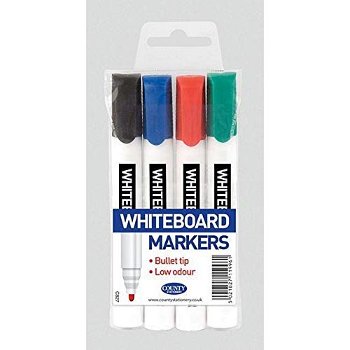 Club Wallet Assorted Whiteboard Markers 4PK