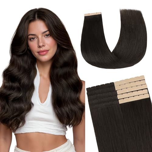 GOO GOO Tape in Hair Extensions, 6cm Wide Tape, 20 Inch 40g 10PCS at Amazon