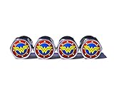 Wonder Woman Tire Valve Stem Caps - Chrome Surface - Set of Four (Style 1)