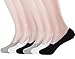 Sakya Men's Cotton No Show Liner Invisible Socks Bamboo Flat Boat Line 6-Pack