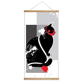 Hanging Poster with NO Mangetic Wood Frames Ink Abstract Animals Home Wall Canvas Prints Ready to Hang - 18"x36"