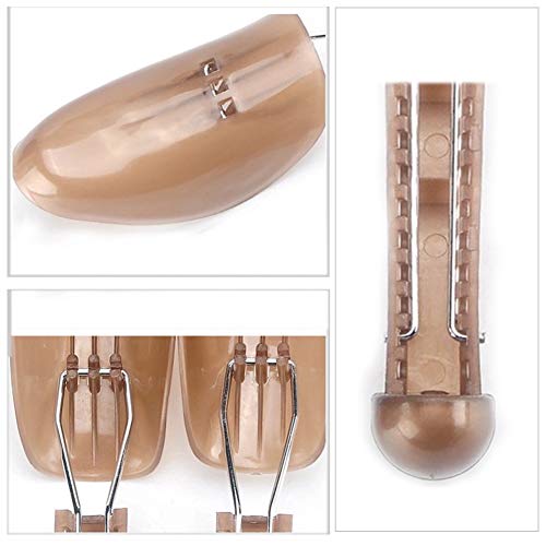 10 pair of Women Practical Plastic Adjustable Length Shoe Organizers Spring Shoe Stretchers (Brown) - Thumbnail 3