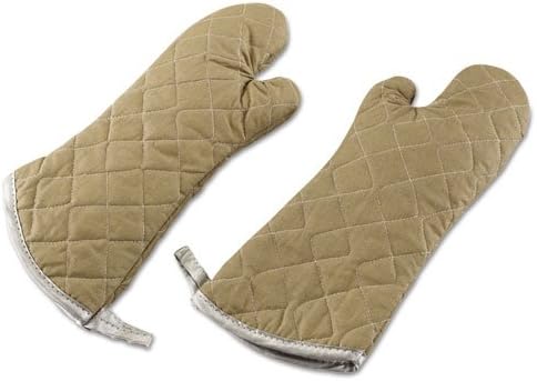Parvin Manufacturing Flameguard Oven Mitt, 17", One Size Fits All, Terrycloth, Tan - one mitt.