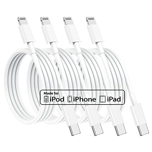 USB C to Lightning Cable (4pack 3ft), Apple MFi Certified iPhone Fast