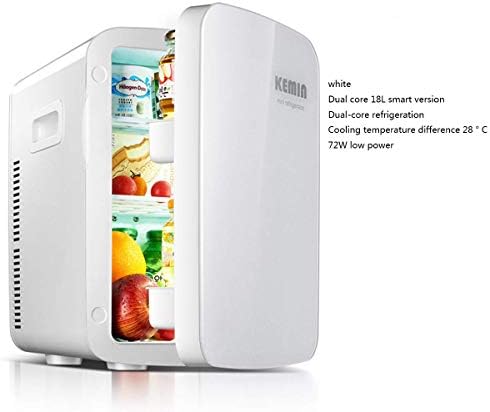 WZB Mini fridge with Dual-core smart display, 20L Compact & Portable refrigerator - AC & DC Power Cords 100% Freon-Free & Eco Friendly,3