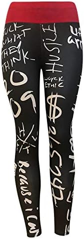 HTDBKDBK Yoga Pants for Women Letter Printed Fashion Workout Leggings Fitness Sports Gym Running Yoga Athletic Pants