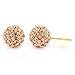 14K Gold 8mm Round Multi-Color Pave Crystal Disco Ball Stud Earrings