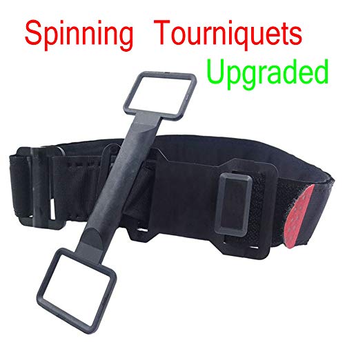 Jwxstore J0416001 Tourniquet Tactical Emergency Outdoors Spinning Military One-Handed Medical First Aid Equipment, Black, 2 Piece