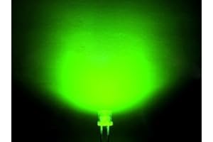 JIATONG 100pcs x Green 3mm Flat top led Light Wide Angle 3mm Flat top Head lamp LED (Green)