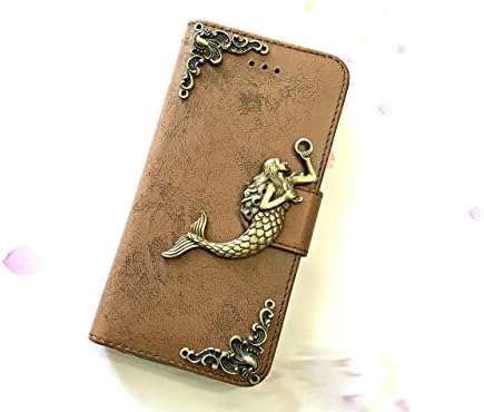 Mermaid phone removable leather wallet case, handmade phone wallet cover for iPhone X iPhone 8 7 6 6s Plus iPhone 5 Samsung Galaxy S8 S9 Plus S7 S6 Edge Note 8 MN0644