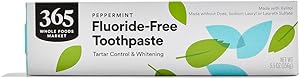 365 by Whole Foods Market, Fluoride-Free Toothpaste, Tartar Control & Whitening, Peppermint Flavor, 5.5 Ounce