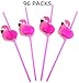8 Dozen Flamingo Honeycomb Straws - Hawaiian Luau/Birthday/Pool Party Supplies Tropical Drinks Decorations