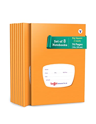 WOODSNIPE Big Maths Square Ruled Notebooks | Square 1 inch | 76 Pages A5 Size | Soft Brown Cover | 18 cm x 24 cm Approx |Maths Notebook for Exercise and Practice|Pack of 8 Books|GSM 58,(Model: ws9073) WOODSNIPE Big Maths Square Ruled Notebooks | Square 1 inch | 76 Pages A5 Size | Soft Brown Cover | 18 cm x 24 cm Approx |Maths Notebook for Exercise and Practice|Pack of 8 Books|GSM 58,(Model: ws9073)