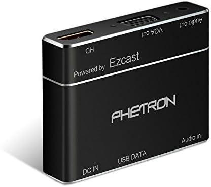 Lightning to HDMI/VGA Adapter, Phetron Digital AV Adapter 1080P MHL to HDMI/VGA Video Audio Converter, Mirroring Device, Display Dongle for iPhone, iPad, Android Phone Tablet to HDTV Projector