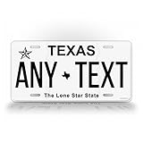 SignsAndTagsOnline Texas Personalized License Plate Customized Auto Tag Any Text TX 6x12 Aluminum Sign