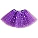 Jastore® Girls Layered Stars Sequins Tutu Skirt Princess Ballet Dance Dress (Purple)