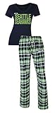 Seattle Seahawks NFL Tiebreaker Women's T-shirt & Flannel Pajama Sleep Set