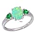 CiNily Silver Green Fire Opal Emerald for Women Jewelry Gemstone Ring Size 5-13 (7)
