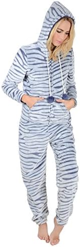 Ladies Fleece All in One Piece Pyjamas Jump Sleep Suit Onesie PJs Nightwear New