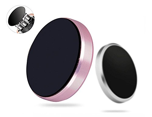 Consumer Sharper Image Universal Flat Stick On Dashboard Magnetic Car Mount Holder for Cell Phones and Mini Tablets with Fast Swift-Snap Technology - Extra Slim (Rose Gold)