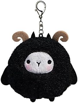 SOCOMP Cute Sheep Plush Keychain ,Stuffed Animal Handbag Pendent Party Favors Hanging Ornament Doll Cartoon Keyring Purse Charms 4''(Pink blue black)