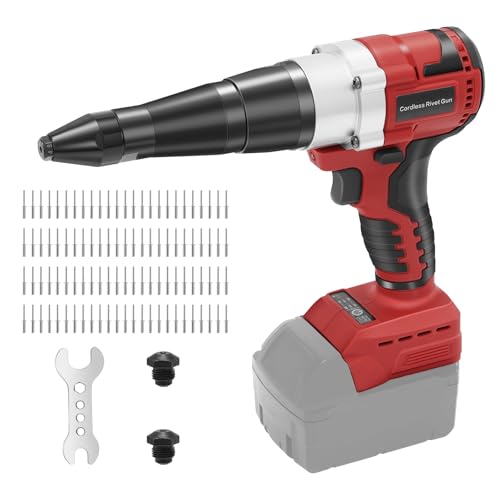 Photo 1 of Cordless Rivet Gun for Mil-waukee 18V Battery, Electric Rivet Tool with LED Light, 3 Size for 1/8", 5/32", 3/16" Rivets–Brushless Blind Pop Rivet Gun Tool for Aluminum & Steel Rivets (Tool Only)