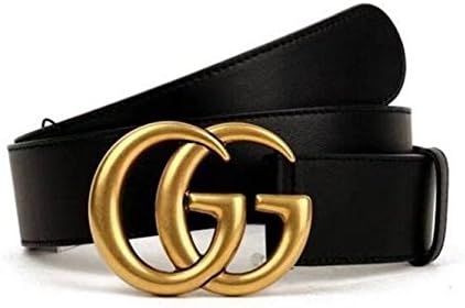 Original authentic fashion boutique double G gold buckle men and women belt