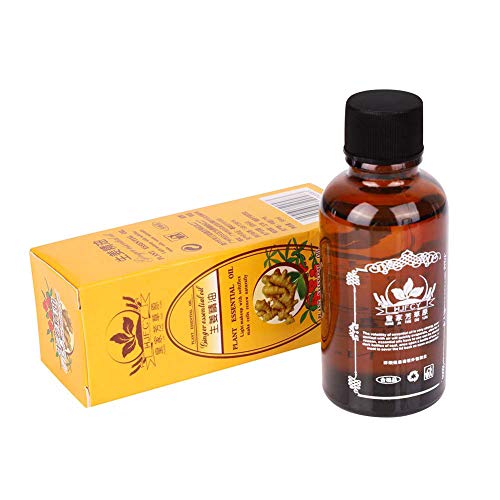 Sizet 6PCS 100% Pure Natural Ginger Oil Massage Scrubbing Oil Promote Blood Circulation, Relieve Muscle Soreness, Lymphatic Drainage