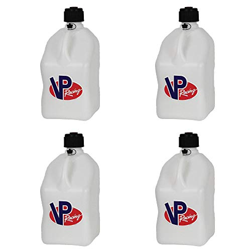 4 Pack VP 5 Gallon Square White Racing Utility Jugs