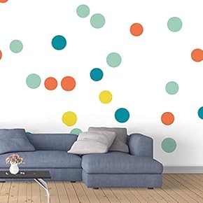 Wall Murals for Bedroom Abstract Colorful Dots Collage Removable Wallpaper Peel and Stick Wall Stickers - 66x96 inches