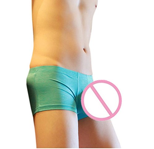 WM & MW Sexy Underwear,Men's Lingerie Boxer Briefs Shorts Long Bulge Pouch Underpants Trunks Panties (XX-Large, Sky Blue)