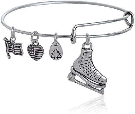 Bracelet - New Trendy Silver Finish Initial Letter Name Alphabet Unique Choice Lucky Charm Expandable Wire Bangles Bracelet - Jewellery Gift, Birthday Gift, Bracelet For Men's, Boy's, Girls and Women By URJA KARP