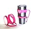 ! Pink handle cup for 30 oz YETI rambler tumbler fits also RTIC SIC and more stainless steel mug anti slip no spills comfort grip holder with a secure travel clip by ZAPA Get your's NOW
