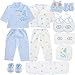 okpuzee 18pcs Newborn Boy Clothes Preemie Baby Outfits 0 3 Months Pants Layette Gift Set