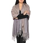 Ypser Oversized 2 Tone Cashmere Shawl Wrap Stole Scarf Soft Pashmina Cape Scarves